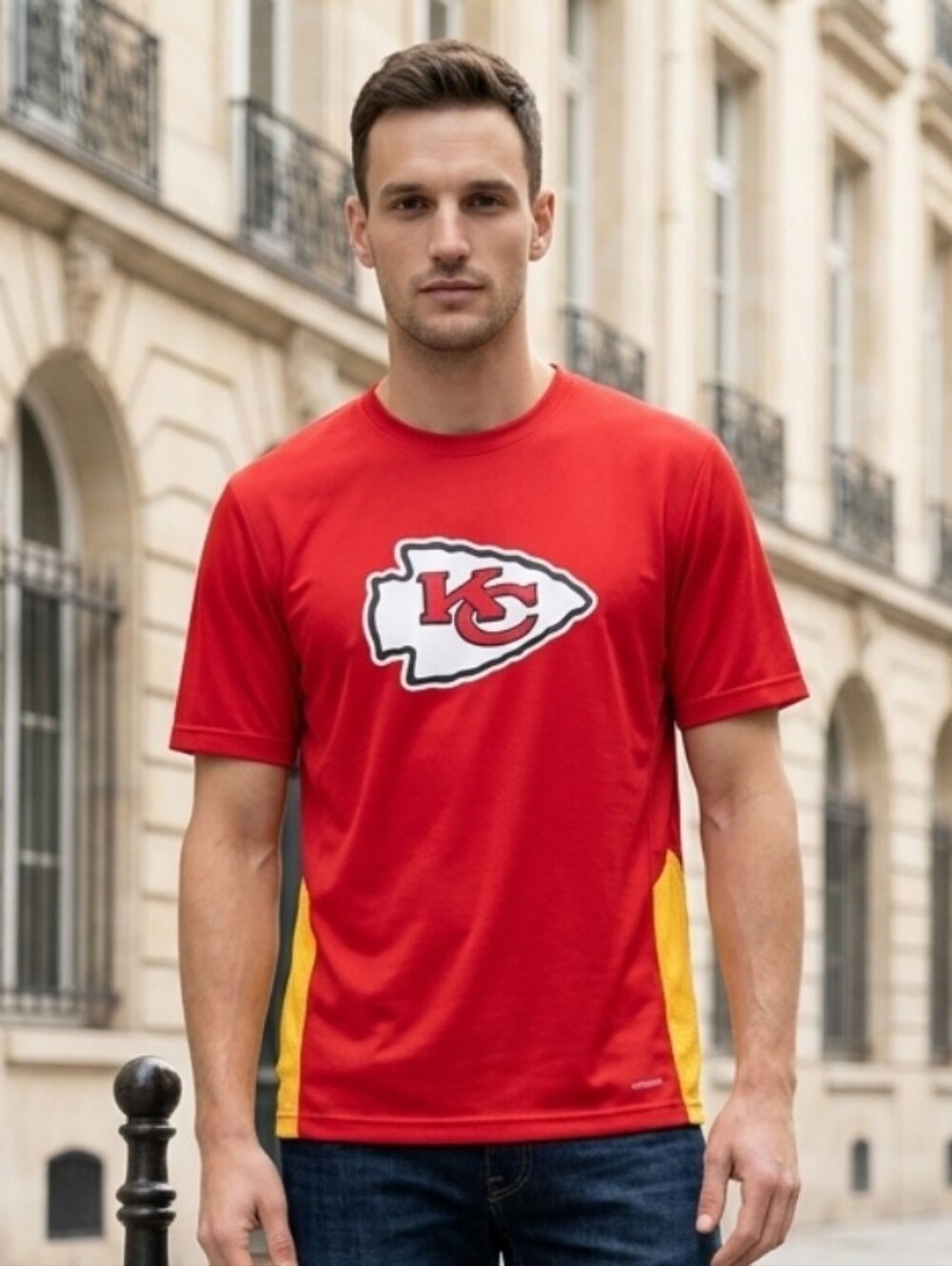 Majestic  KC Chiefs Short-Sleeve Tee with Yellow Side Panels
